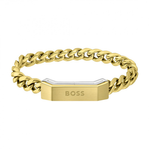 HUGO BOSS 1580318M Herren Glieder-Armband Edelstahl Goldfarben 21cm