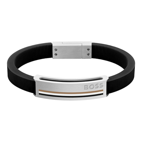 HUGO BOSS Herren Armband 1580364M Silikon-Edelstahl