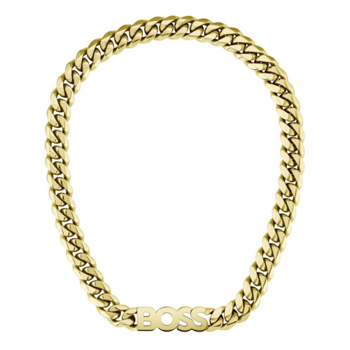 BOSS Herren Kette Kessy 1580442 Gliederkette goldfarben BOSS Logo-Kette 50cm