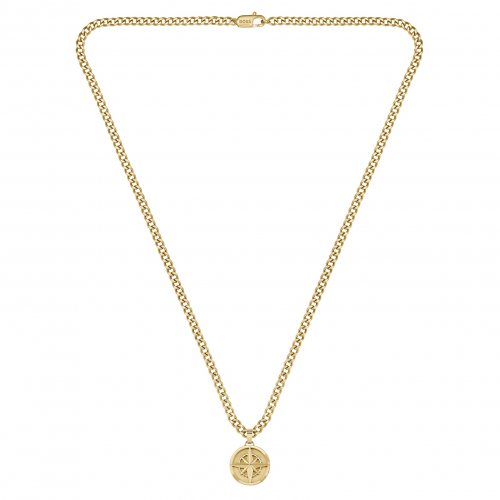 Preview: BOSS Herren Kette mit Anhänger 1580549 NORTH Edelstahl 60cm Kompassmotiv