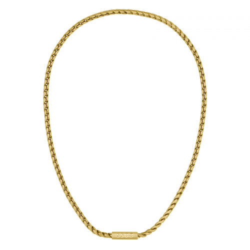 BOSS Herren Kette 1580694 Edelstahl 57cm Goldfarben Magnetverschluss