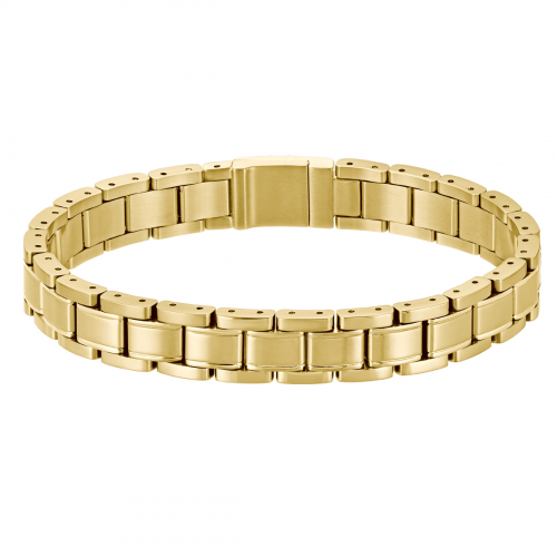 BOSS Herren Armband Edelstahl 1580711 Gliederband Goldfarben 21cm