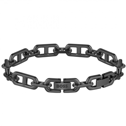 BOSS 1580728M Herren Glieder-Armband Edelstahl schwarz 20cm