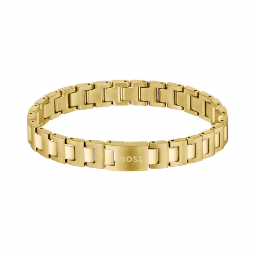 BOSS Herren Armband Edelstahl 1580753 Gliederarmband Goldfarben 20cm