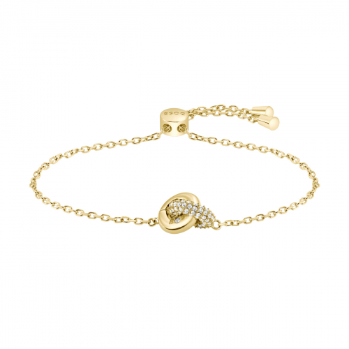 BOSS Damen Armband Edelstahl 1580757 Gliederarmband Goldfarben 17,5cm