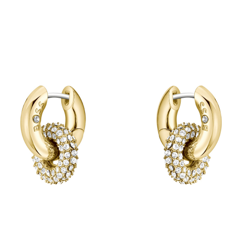 BOSS Ohrringe paar Ohrringe Creolen Edelstahl 1580759 Goldfarben