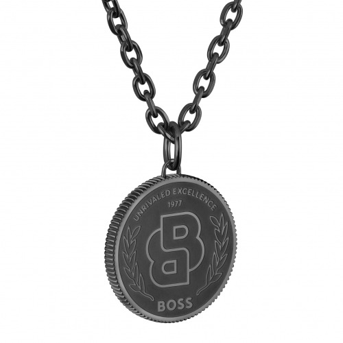 BOSS 1580762 Herren Kette mit Anhänger Edelstahl 61cm schwarz