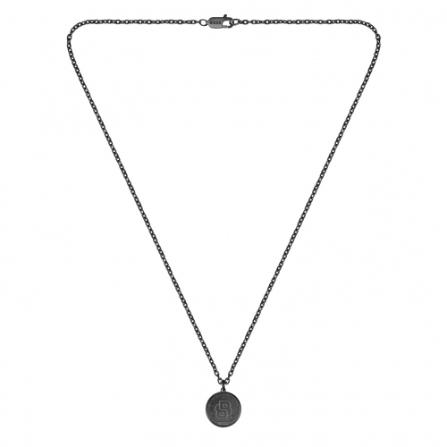 BOSS 1580762 Herren Kette mit Anhänger Edelstahl 61cm schwarz