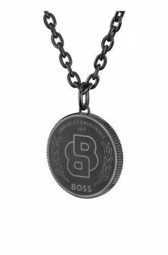 BOSS 1580762 Herren Kette mit Anhänger Edelstahl 61cm schwarz