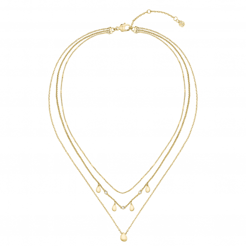 BOSS 1580766 Damen Kette mit Anhänger Edelstahl Goldfarben 46,5cm