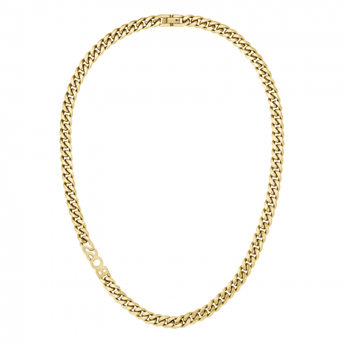 Preview: BOSS Herren Kette 1580770 Gliederkette BOSS Logo-Kette Goldfarben 51cm, 8mm