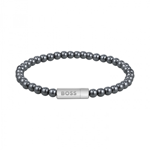 BOSS Herren 1580790M HEMATITE Armband Edelstahlarmband 21cm