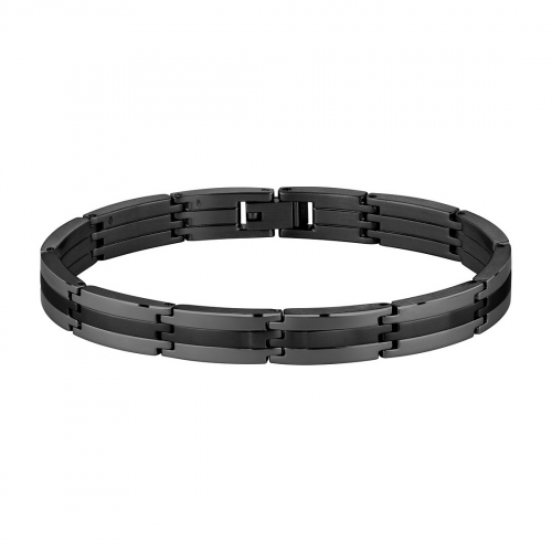 BOSS Herren Armband Edelstahl 1580804 Gliederband 20cm Schwarz