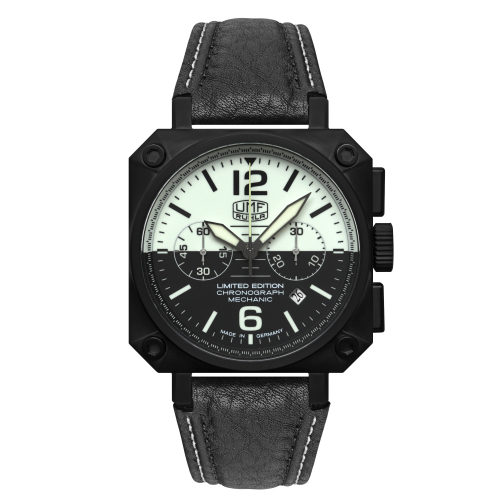 UMF Ruhla 1600-4 Armbanduhr, Chronograph, Handaufzug Poljot P3133 Saphirglas