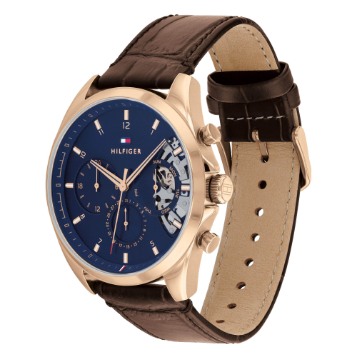 Tommy Hilfiger 1710453 Multifunktion Herren Armbanduhr Day-Date roségoldfarben