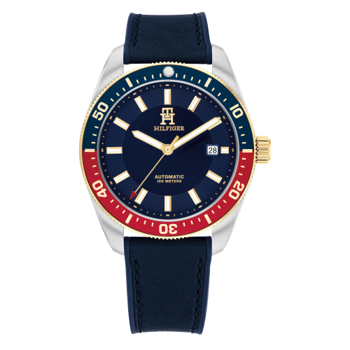 Tommy Hilfiger Herren Armbanduhr 1792141 Automatik Leder-Silikon, 10ATM
