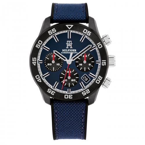 Tommy Hilfiger TH85 Carbon Herren Armbanduhr 1792183 Chrono, 42mm