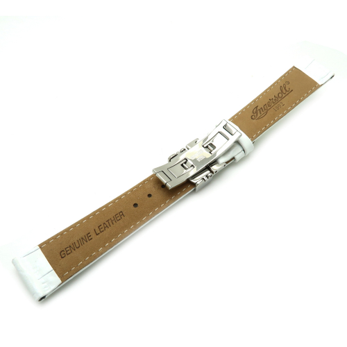 Ingersoll Ersatzband Leder weiß Kokoprägung Stegbreite 16mm mit Faltschließe