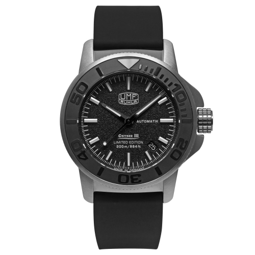 UMF Ruhla 1970-2 Ostsee III Automatik, Armbanduhr, Saphirglas, 30ATM, schwarz, 43mm