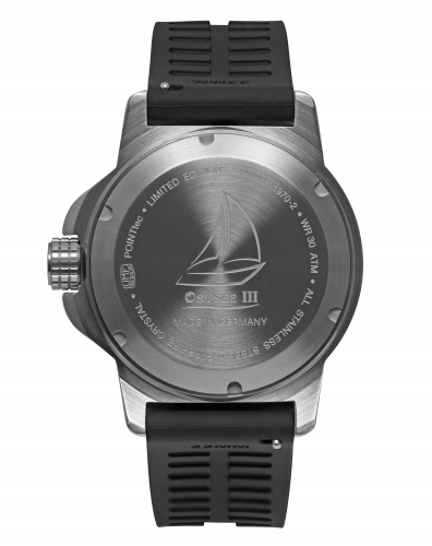 Preview: UMF Ruhla 1970-2 Ostsee III Automatik, Armbanduhr, Saphirglas, 30ATM, schwarz, 43mm