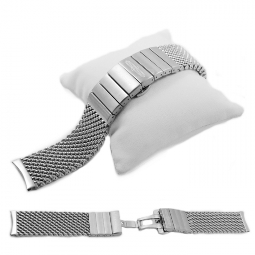 Ersatzband, Edelstahl Milanaise 20 mm breit für Zeppelin-Uhren mit 2 Federstege