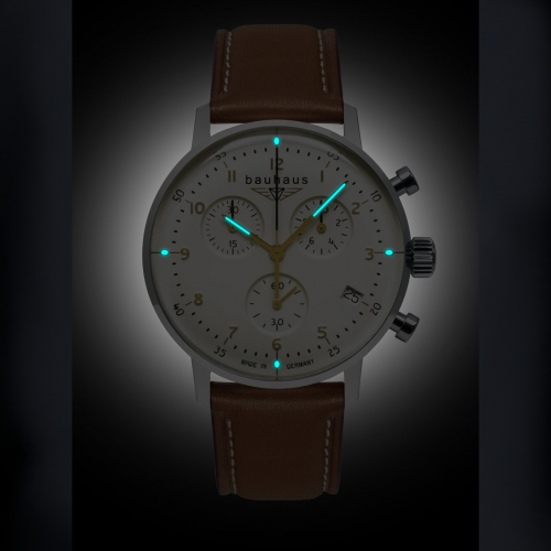 Bauhaus bauhaus Dessau 2096-1 Eta-Chronograph, Datum, Lederband