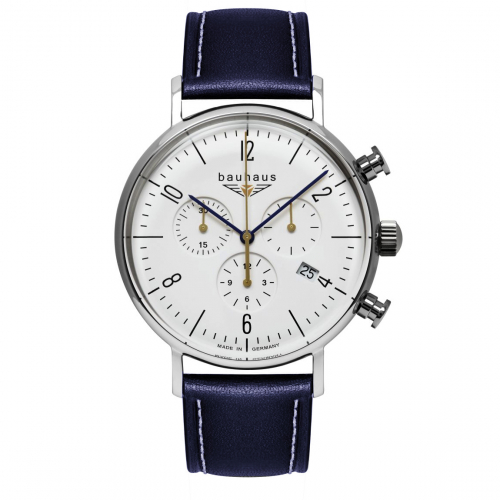 Bauhaus 2186-1 bauhaus Pure Chronograph, Datum, Lederband, 41mm