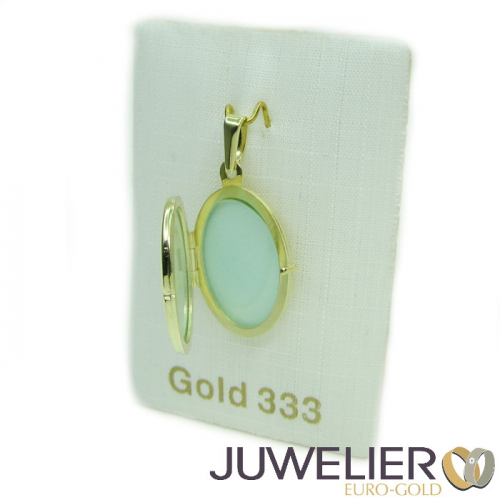 333/8K Gold Medaillon Anhänger für 2 Bilder Gelbgold