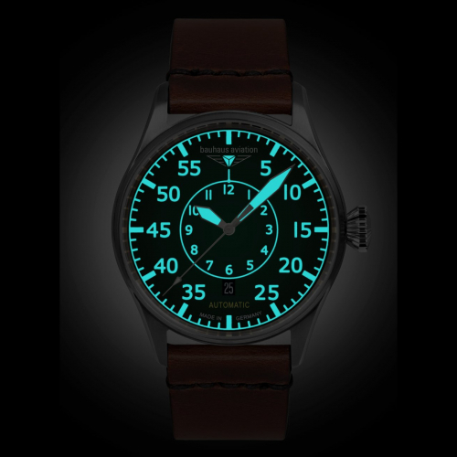 Bauhaus Aviation 2756-4 Flight Control Automatik, Saphirgas, Herrenuhr