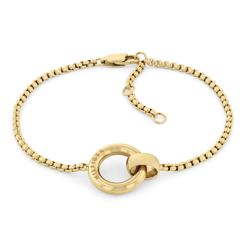 TOMMY HILFIGER 2780947 Damen Armband Edelsathl Goldfarben 17cm mit Verlängerungskettchen