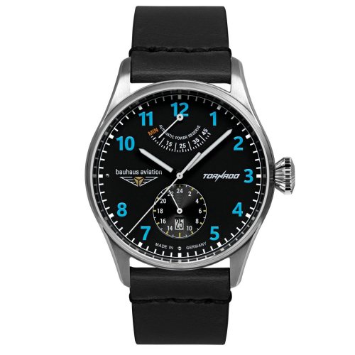 bauhaus Aviation 2790-3 Tornado Herrenuhr Automatik, Gangreserveanzeige und Lederband