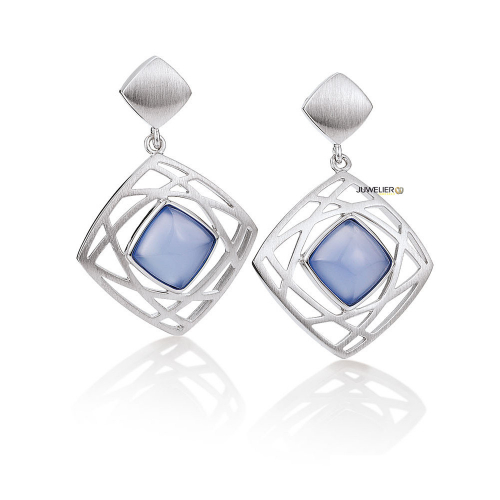 Schmuck Set in 925 Silber mit echter Achat Calzedon 98_6045 -Made by Breuning-