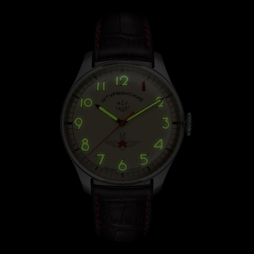 Preview: Sturmanskie Armbanduhr Automatik 3695120 Gagarin Vintage Retro Lederband