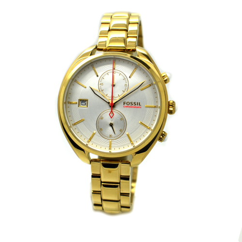 FOSSIL Damen Armbanduhr Edelstahl Chrono CH2976 gelbgoldfarben
