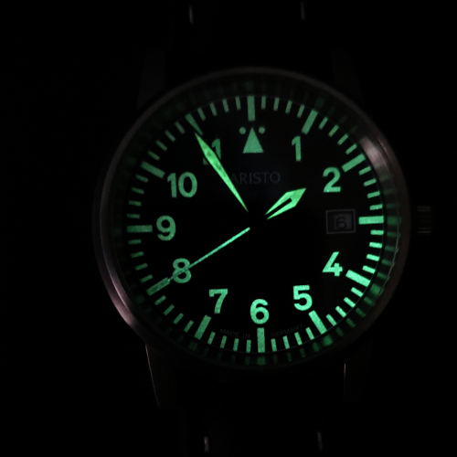 ARISTO Armbanduhr 3H07 Fliegeruhr 38,5mm mit Lederband, Ronda-Werk