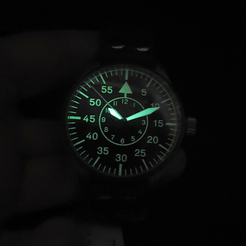 ARISTO Fliegeruhr 47 Pilot unbranded Ronda-Automatik-Werk 3H211 Beobachtungsuhr