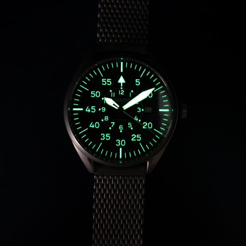 ARISTO Pilot 43mm Herren Armbanduhr Fliegeruhr Automatik Selita-Werk Saphirglas