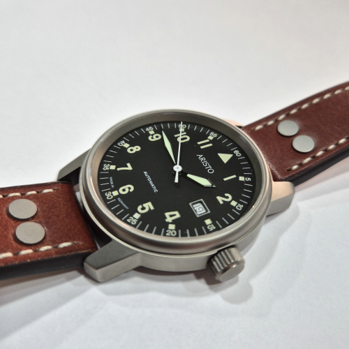 Preview: ARISTO Herren Armbanduhr 3h270-L Fliegeruhr Selita-Automatikwerk, 41mm