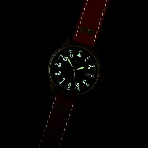 Preview: ARISTO Herren Armbanduhr 3h270-L Fliegeruhr Selita-Automatikwerk, 41mm