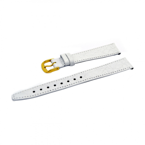 FORTIS - Ersatzband, Wechselband Leder weiss, Stegbreite 14mm