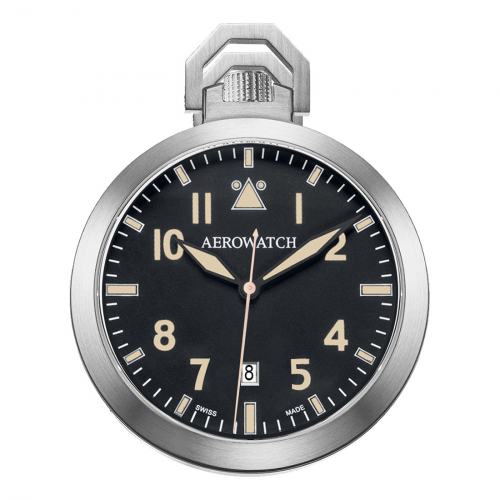 AEROWATCH 42829 AA06 Taschenuhr Lépine Flieger, Datum, Saphir, 48mm