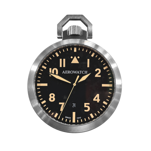 AEROWATCH 42829 AA06 Taschenuhr Lépine Flieger, Datum, Saphir, 48mm