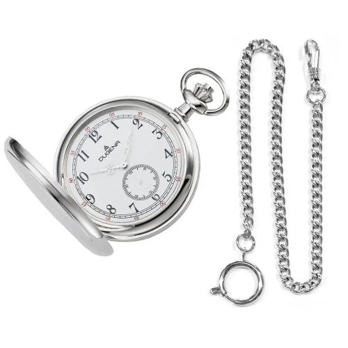 Dugena 4461234 Savonette Taschenuhr mit Kette, kleine Sekunde
