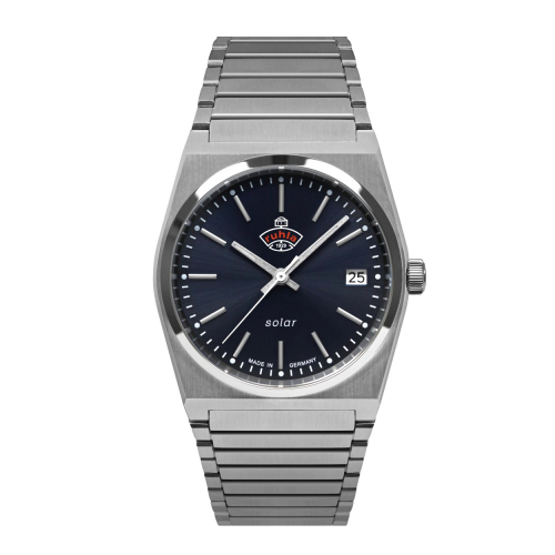 Ruhla Solar Uhr 4641M-3 Space Control medium 35mm, Datum, Metallarmband