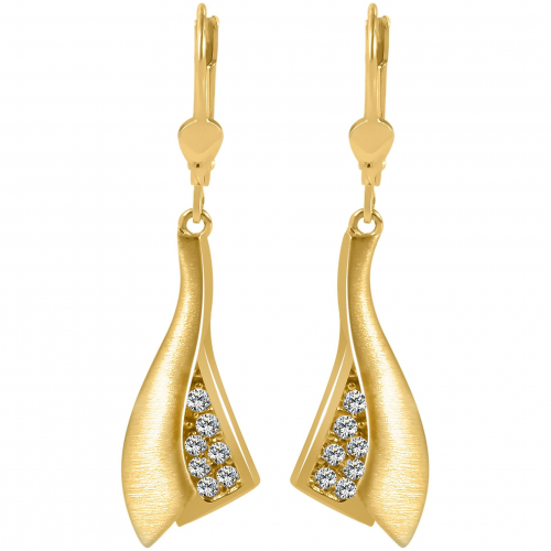 333/8K Gold Ohrringe, Ohrhänger bicolor mit Zirkonia 5500009-001