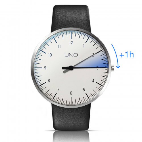 Botta UNO Quarz 40mm Armbanduhr Titan Einzeigeruhr, 551090 Lederband