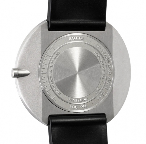 Botta 551190 UNO Quarz Jubiläumsuhr Titan Einzeigeruhr, 40mm Armbanduhr, Lederband