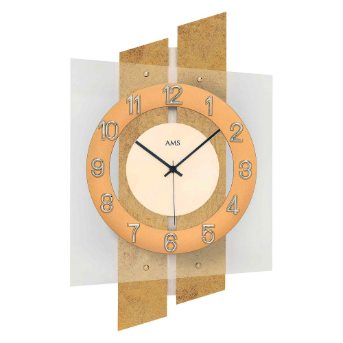AMS 5533 Wanduhr Funk Antikmessing 46cm