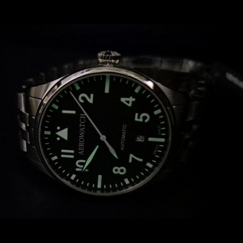 AEROWATCH Automatik Herren Armbanduhr Flieger/Pilotenuhr A 60996 AA04M Saphirglas