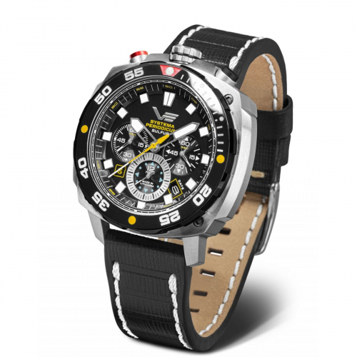 Vostok Europe VK67-​650E725 Herrenuhr Systema Periodicum 'Sulfur' Chronograph